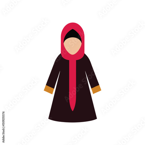 abaya kids style vector art illustration