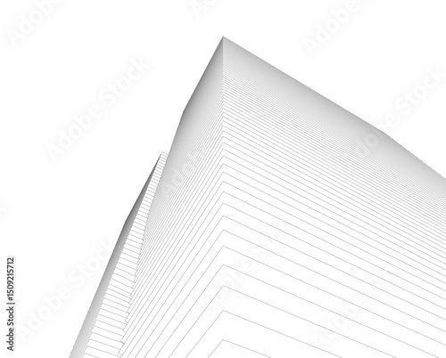 Architecture building 3d. Concept sketch.