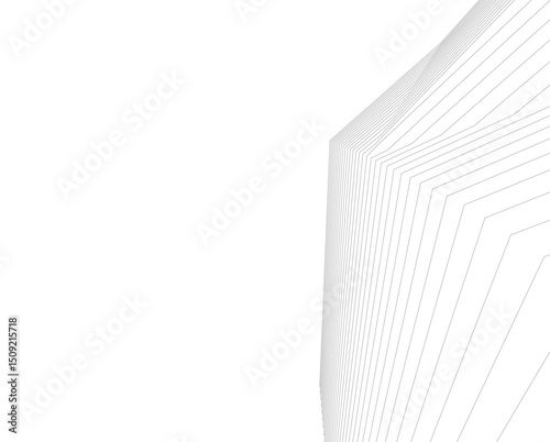 Architecture building 3d. Concept sketch.