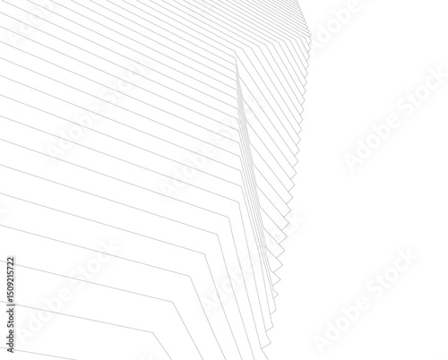 Architecture building 3d. Concept sketch.