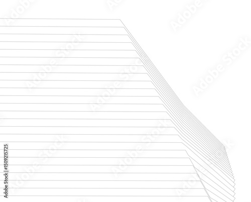 Architecture building 3d. Concept sketch.