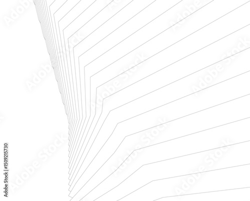 Architecture building 3d. Concept sketch.