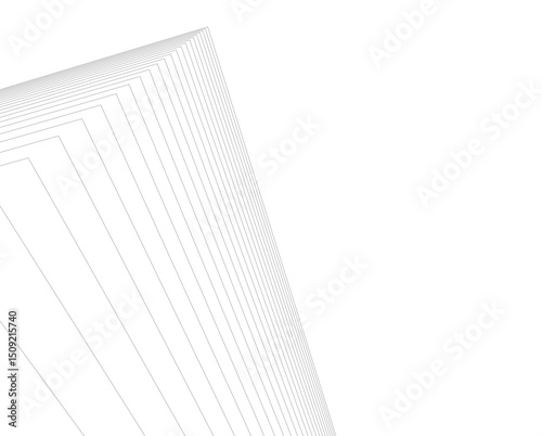 Architecture building 3d. Concept sketch.