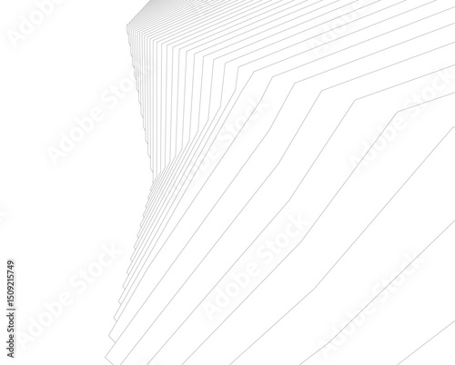 Architecture building 3d. Concept sketch.