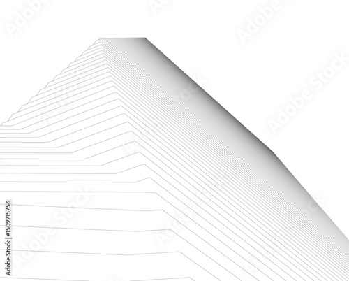 Architecture building 3d. Concept sketch.