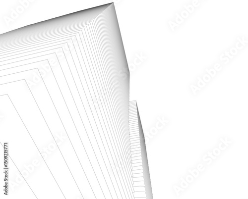 Architecture building 3d. Concept sketch.