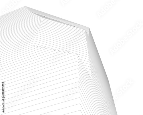 Architecture building 3d. Concept sketch.