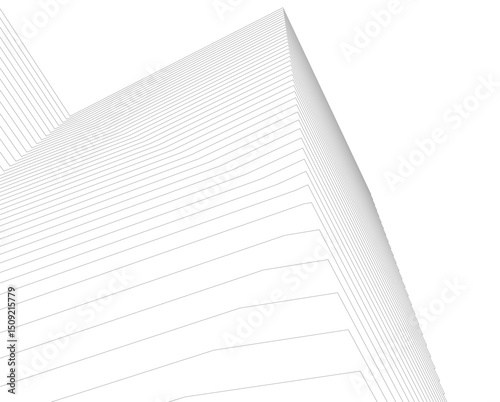 Architecture building 3d. Concept sketch.