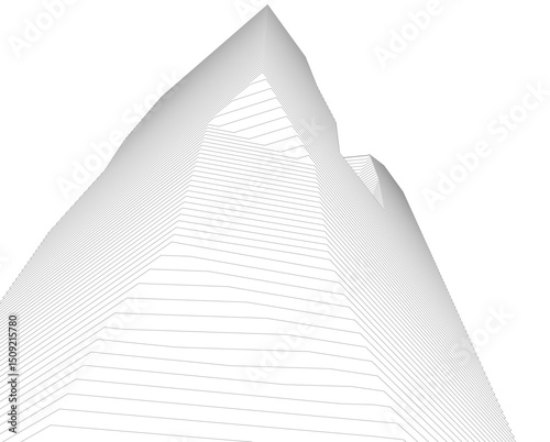Architecture building 3d. Concept sketch.