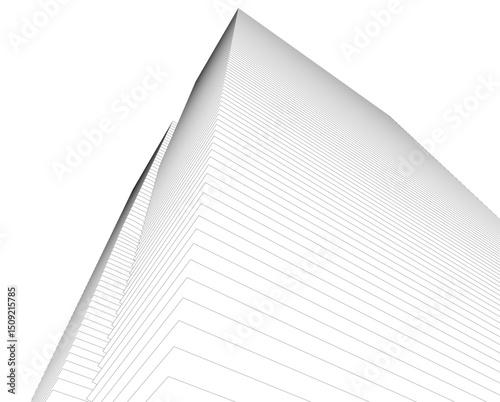 Architecture building 3d. Concept sketch.