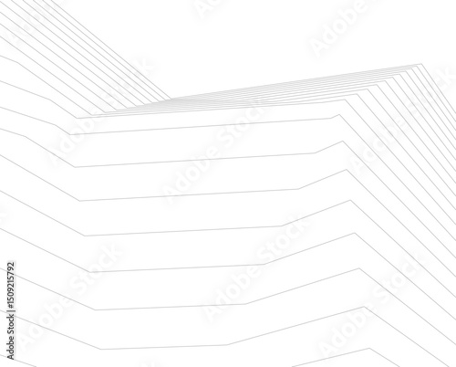 Architecture building 3d. Concept sketch.