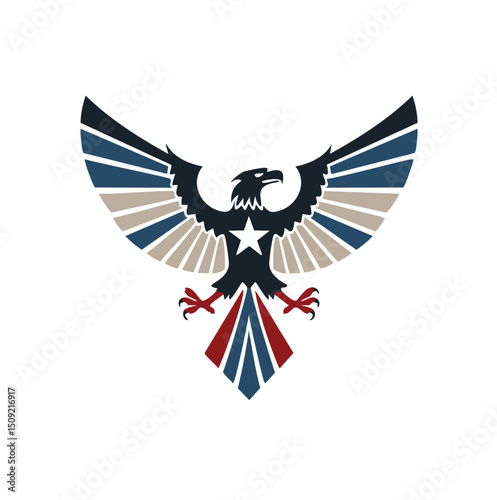 American bald eagle patriotic emblem design