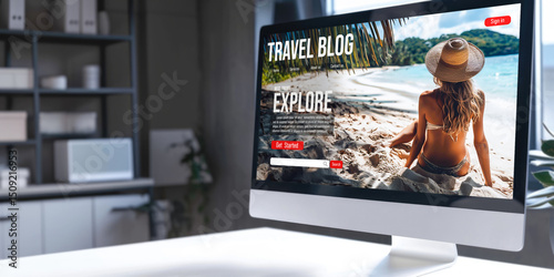 Online travel blog website provide travel tips and information on social media brisk where people can post, write and react to travel application