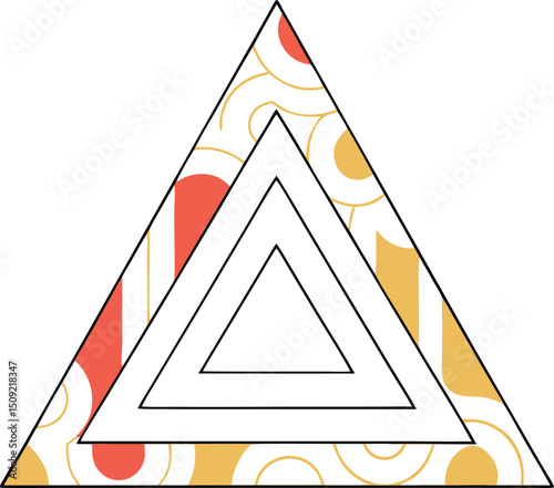 Decorative triangle design with geometric patterns offering creative visual interest and style