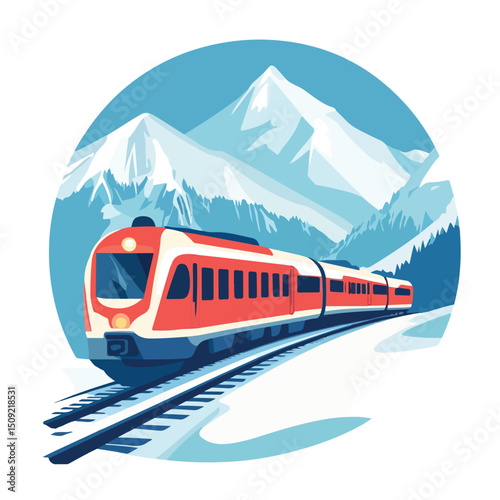 Professional High-Quality Travel on Train Flat Illustration Vector Design for Marketing Materials