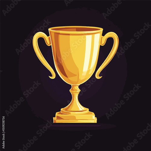 Elegant Trophy Cup Award Block Style Icon Vector Illustration for Recognition and Achievements