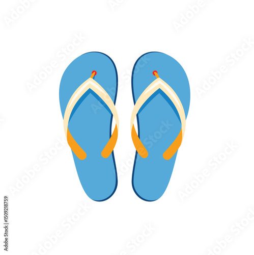 Blue flip flops summer beach vacation sandals