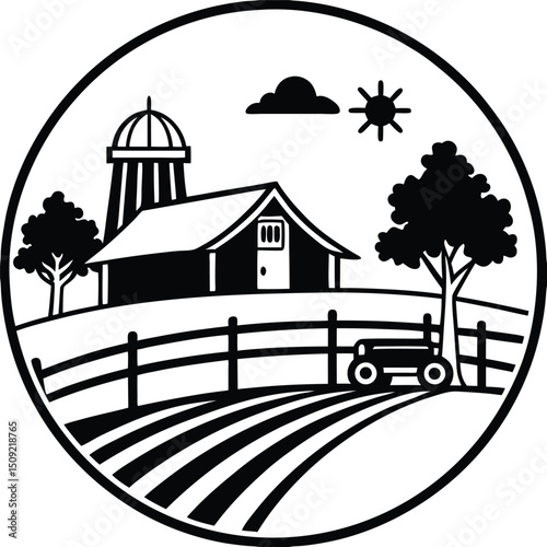 vector illustration of a farm house