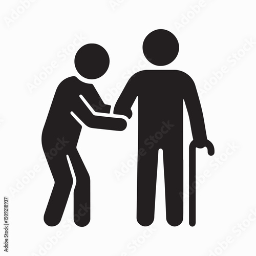 Assistance for Senior Citizen with Cane