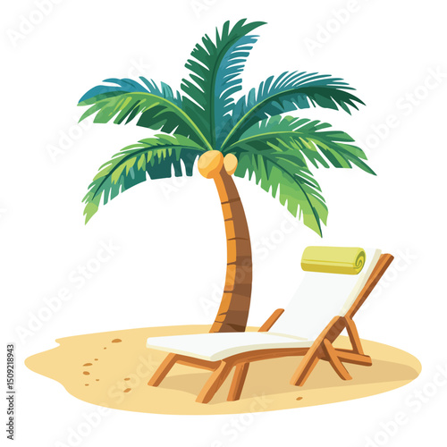 Exotic Tropical Palm Tree Isolated for Summer Holiday Relaxation Outdoors