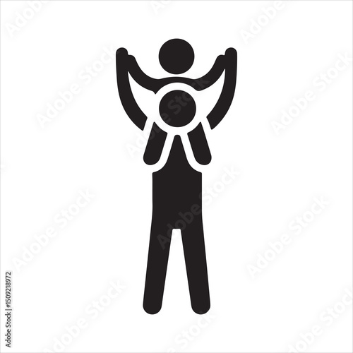 Father Giving Child Piggyback Ride Icon