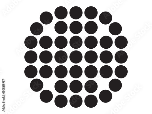 Geometric circle pattern of black dots
