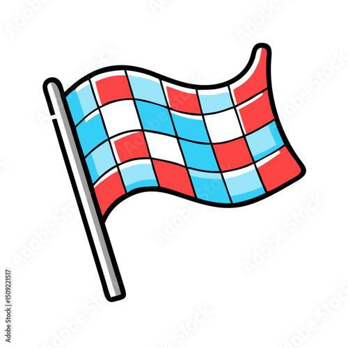 Racing flag, motorsport or competition symbol.