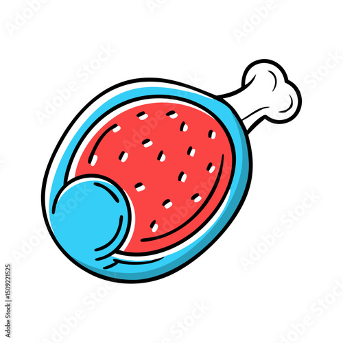 Meat leg or steak, food or BBQ icon.
