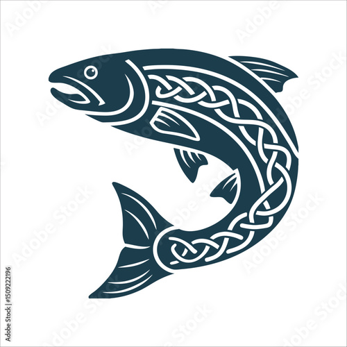 Celtic Knot Salmon of Wisdom Vector