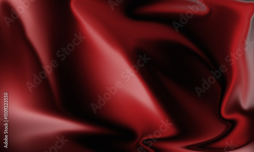Abstract Maroon Texture with Wavy Silk Fabric Pattern and Smooth Flowing Design