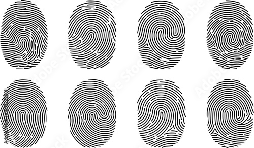 Vector illustration of fingerprints fingerprint identification security concept