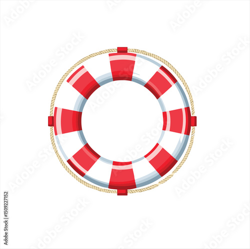 Red and white life preserver ring buoy safety