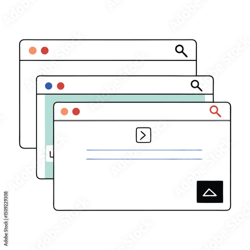 Web browser window interface elements on a white background