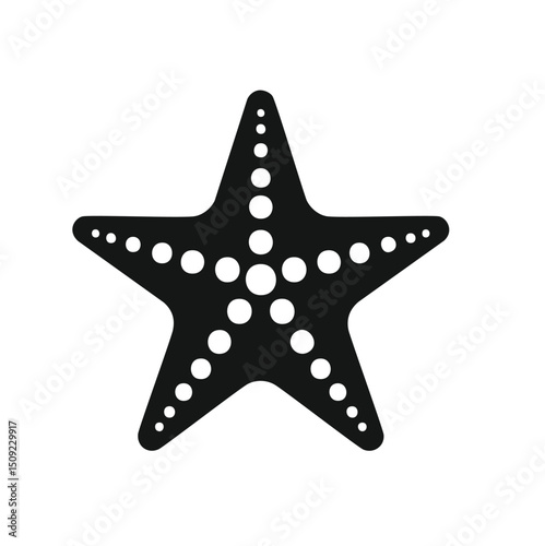 Simple black starfish icon ocean sea summer beach