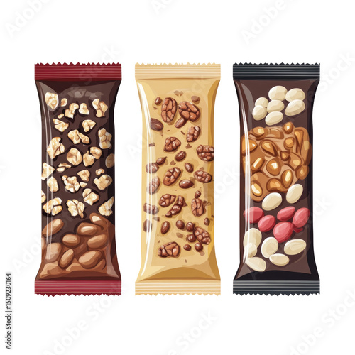 Protein Bar Packaging Flat Vector  isolated on a transparent background