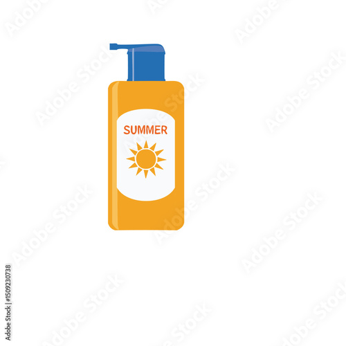 Summer sun protection lotion bottle icon design