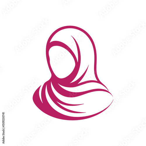 Unique hijab logo Modern and minimalist vector and abstract logo