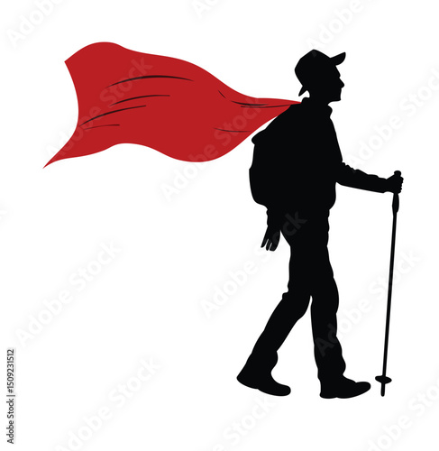 Super hiker adventurer trekking nature outdoors