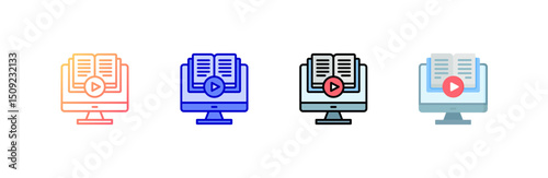 Elearning Icon set multiple style collection