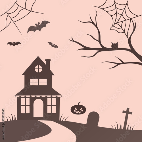 set of silhouettes for halloween design on white background simple detailed traced