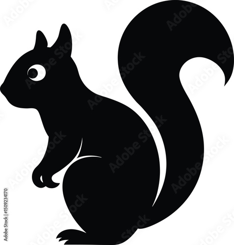 Wallpaper Mural silhouette squirrel on the white background Torontodigital.ca