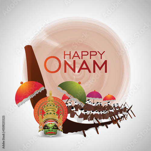 Vector illustration of happy onam festival