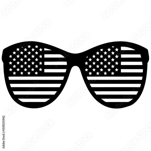 Crisp 4th of July sunglasses vector—ideal for social media graphics, event banners, and commercial use designs.