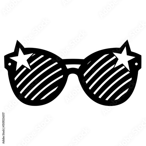4th of July themed sunglasses silhouette—vector format, perfect for crafts, printables, party decoration templates, and online stores.