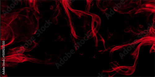 Abstract Red smoke on black background. Red smoke on black background, smoke background, red ink background. Multicolor abstract portrait of young woman on subject of creativity, imagination.