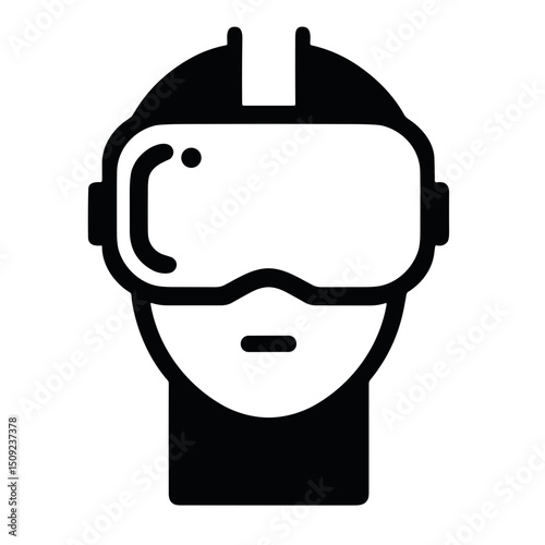 Vector virtual reality headset user image on transparent background for immersive gaming concept