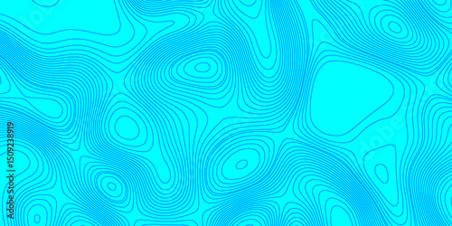 Color topographic contours map wave paper curved geographic mountain reliefs abstract background, vintage outdoors style blue background of the topographic line map landscape terrain texture grid.