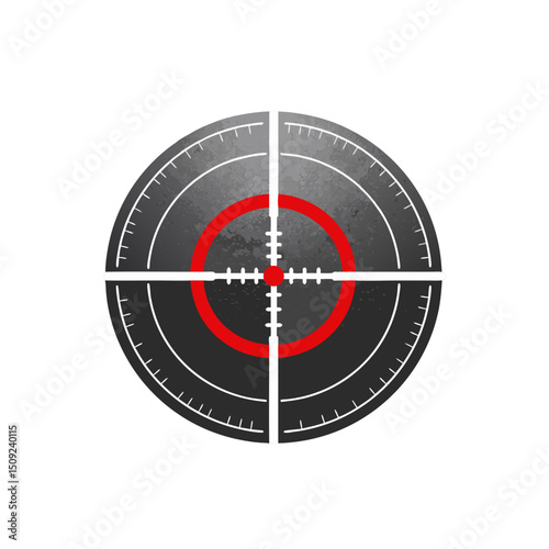 Target crosshair symbol in red and black design  