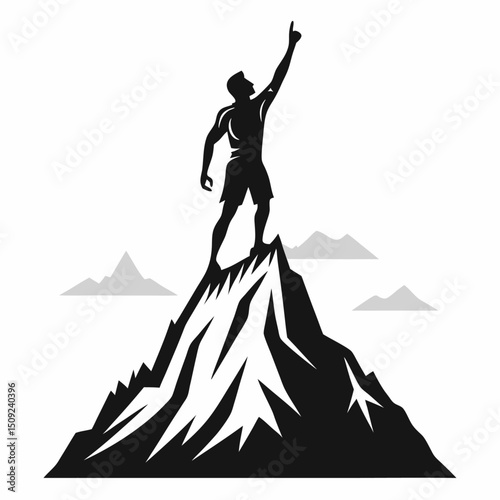 Summit Hero AI| Minimalist Mountain Climber Line Art