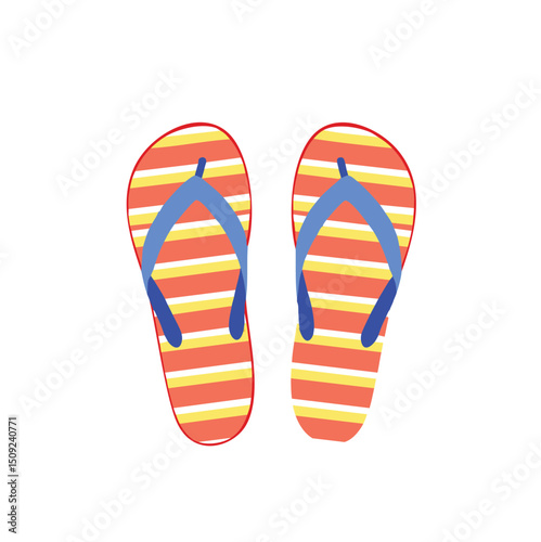 Summer vacation striped flip flops beach sandals